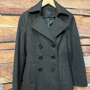 Express Charcoal Double-Breasted Pea Coat